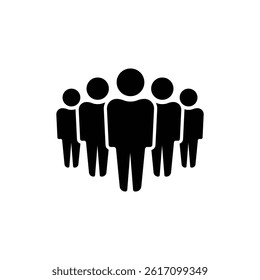 A group of five different people standing in a row