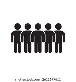 Group of Five People Editable Vector Illustration isolated on a white background perfect for teamwork and collaboration design