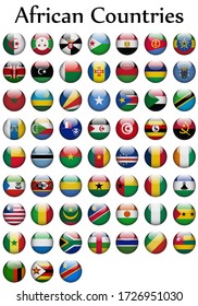 Group flags symbol of African countries isolated on white background. EPS.file.