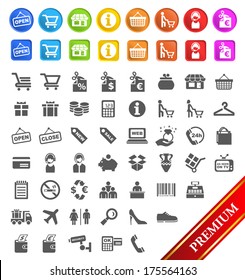 Group of Flat Shopping Icons an Buttons.