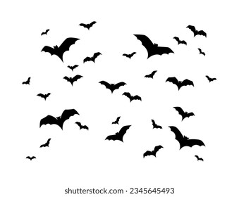 Group of flying bats for Halloween. 