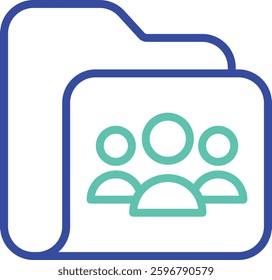 Group Folder outline dual color vector illustration icon design