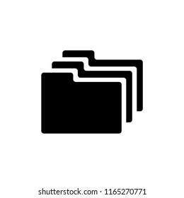 Group Folders. Flat Vector Icon illustration. Simple black symbol on white background. Group Folders sign design template for web and mobile UI element