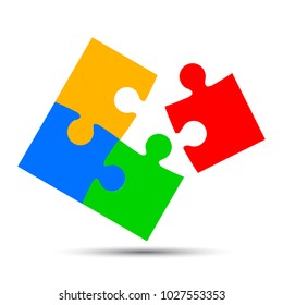 Group of four color puzzle - for stock vector