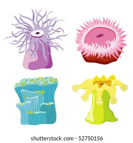 Group of four different nice actinium