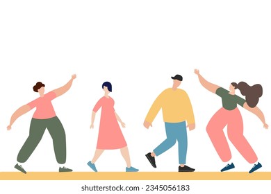 Group of four happy young people