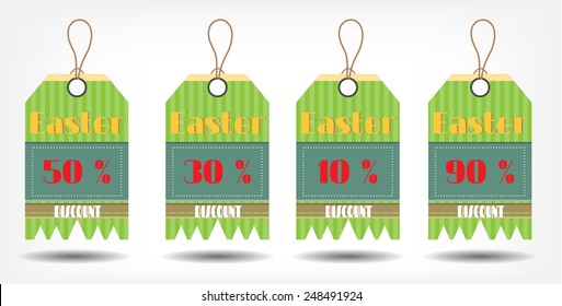 Group of four isolated stickers on white background