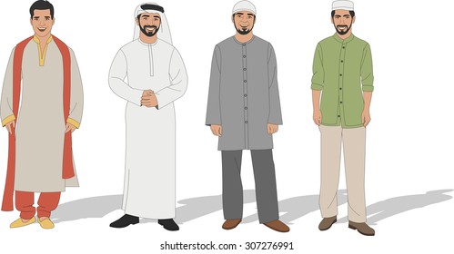 Group of four Muslim men