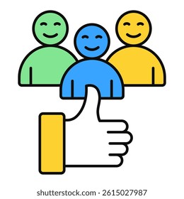 Group Friendly Icon – Colorful Style. Travel and Lodging Solutions for Groups