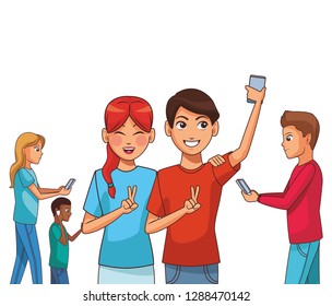group of friends cartoon