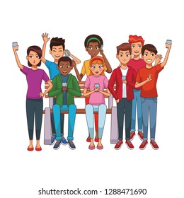 group of friends cartoon