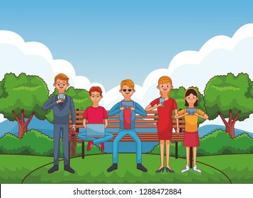 group of friends cartoon