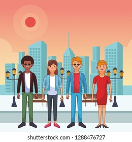 group of friends cartoon
