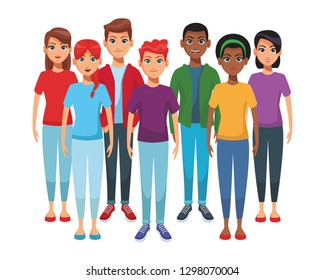 group of friends cartoon