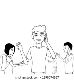 group of friends cartoon