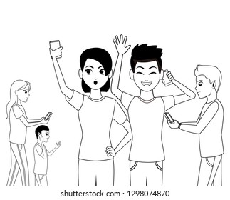 group of friends cartoon