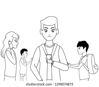 group of friends cartoon