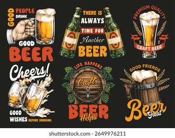 Group of friends cheers with beers in hand at a lively bar. Enjoying craft beverages laughter and good company during a fun night out at the brewery.
