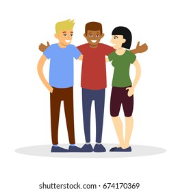 Group of friends, flat illustration