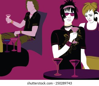 Group Of Friends Having Dinner Party At Home 