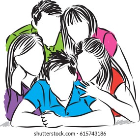group of friends together vector illustration