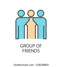 Group of friends vector icon that shows concept such as partnership, colleague, can be use for personal or commercial use