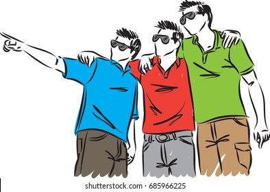 group of friends vector illustration