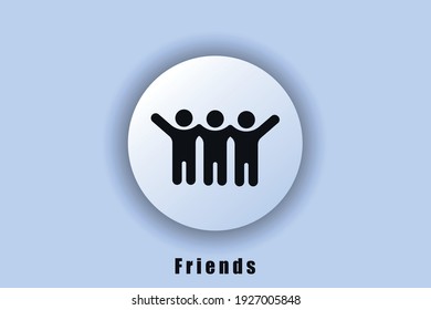 Group, friendship icons. Friends vector men icons. Best Friend logo. User interface icon. White web button. Vector ESP10