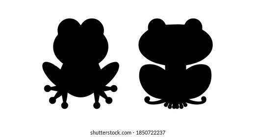 Group of frog silhouettes jumping climbing a plan