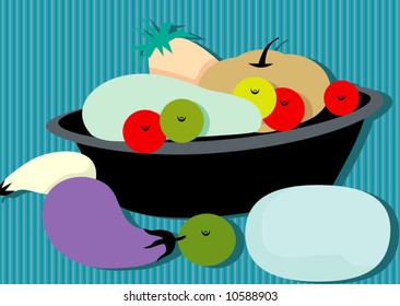 group of fruits in basket	