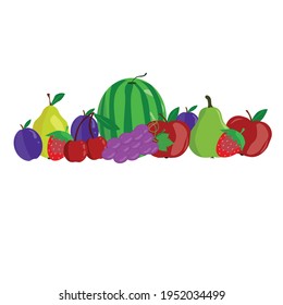 Group of fruits flat design, scalable to any size vector