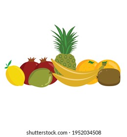 Group of fruits flat design, scalable to any size vector