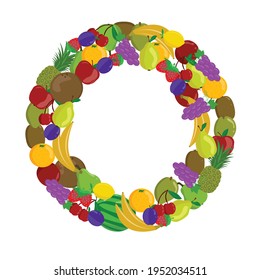 Group of fruits flat design, scalable to any size vector