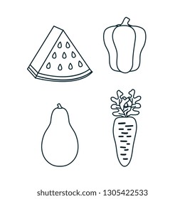 group of fruits and vegetables