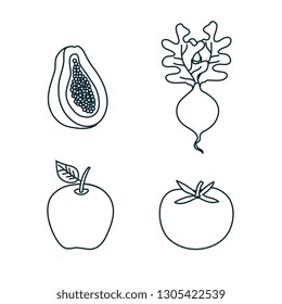 group of fruits and vegetables
