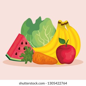 group of fruits and vegetables