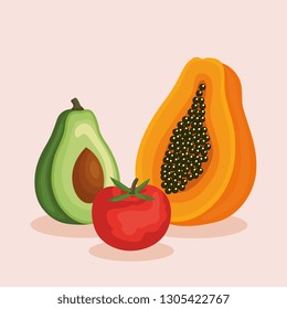 group of fruits and vegetables