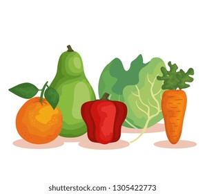 group of fruits and vegetables