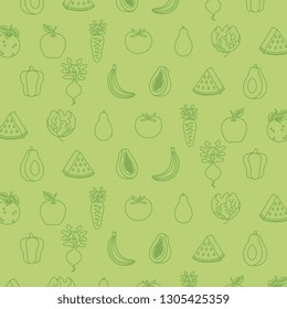 group of fruits and vegetables pattern