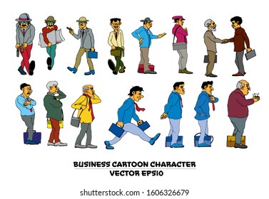 Group of funny cartoon people, vector