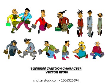 Grupo de personas divertidas de caricatura, vector