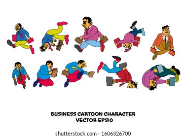 Grupo de personas divertidas de caricatura, vector