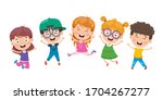 Group Of Funny Children Jumping