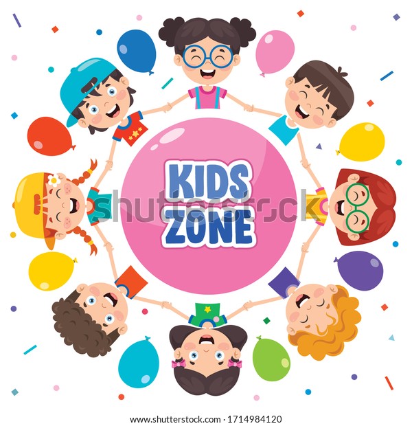 Group Funny Children Playing Stock Vector (Royalty Free) 1714984120 ...