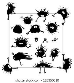 Group of funny creatures similar to microbes - vector eps8