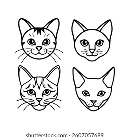 Group of funny cute cats in a vector illustration