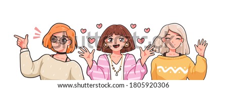 Similar – Image, Stock Photo Cute girl winking at camera on blurred background