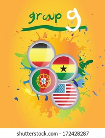 Grupo g vector sobre fondo amarillo