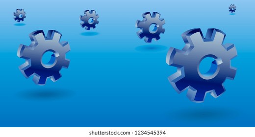 Group of gear wheels of various sizes
