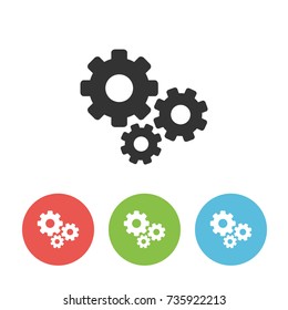 Group of gears vector single icon for web interface